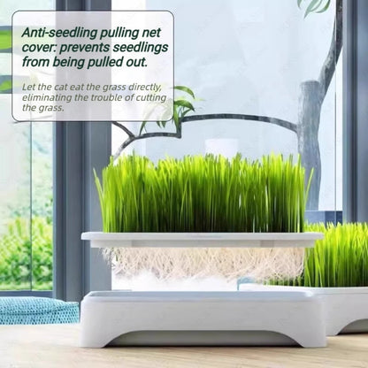 Pet Cat Grass Hydroponic Planter Pot Kitten Wheat Seedling Soilless Planting Device for Indoor Home Garden Plant Care