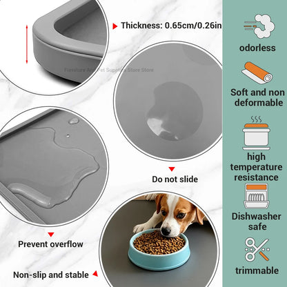 Pet Placemat Nonspill Easy to Clean Foldable Cat and Dog Feeding Mat Silicone Non-slip Waterproof Pet Mat