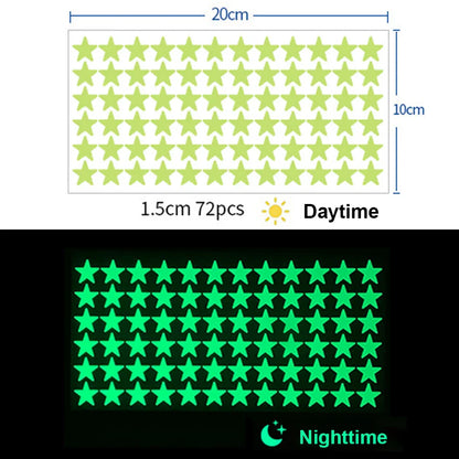 Glow In The Dark 3D Stars Moon Wall Stickers | Creative Luminous Room Decor