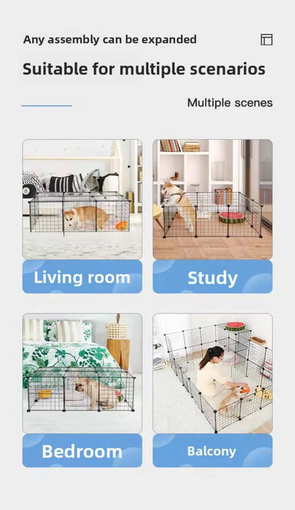 DIY Pet Fence Panels Simple Wire Mesh Panels for Rabbit Cat and Dog Cages Stackable Assembleable Fences Multi Functional Cages