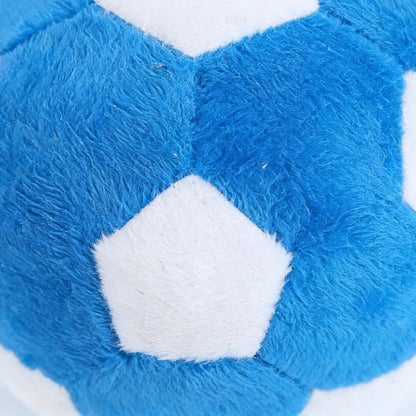 Dog Soccer Ball Toy Soft Chewing Game Plush Soft Squeaky Balls for Dogs for Indoor Outdoor Play Teething Enrichment Puppy Large
