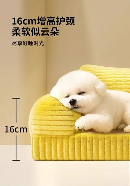 Pet Dog Bed for Small Dogs - Teddy/Bichon/Pomeranian, 4 Seasons Universal, Removable & Washable, Secure Sofa Bed for Winter