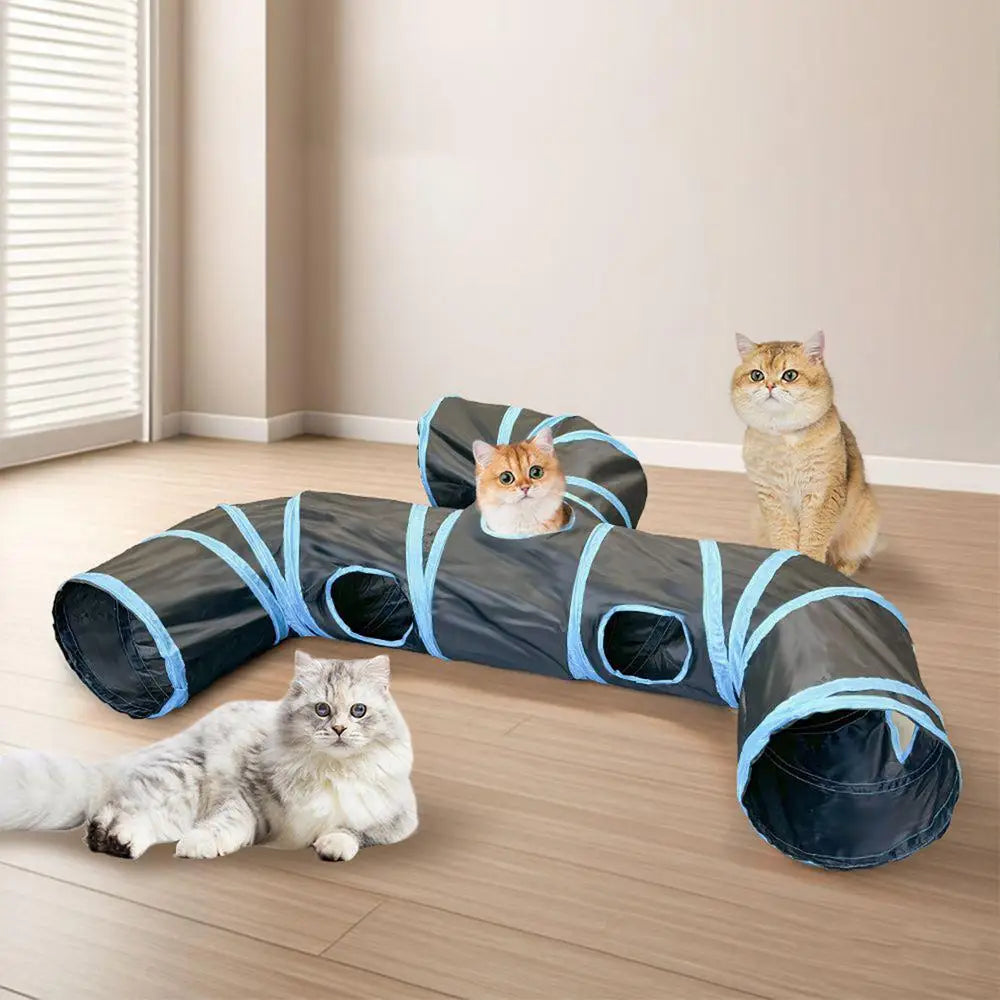 Cat Toy Tunnel Indoor Cat Hide Interactive Play Tunnel Tube Toys Fun Foldable Cat Hideaway Play Toys for Rabbits Puppy Kitten