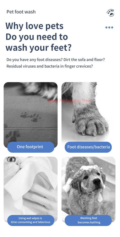 Pet Foot Washing Machine Electric Pet Paw Cleaner Automatic Dog Quick Cleaner Pet Paw Portable Low Noise Waterproof Foot Cup