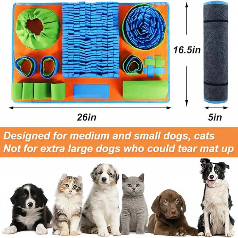 Pet Snuffle Mat for Dogs, Interactive Slow Feeder Sniff Pad for Small Dogs & Cats, Puzzle Toy for Boredom & Mental Stimulation