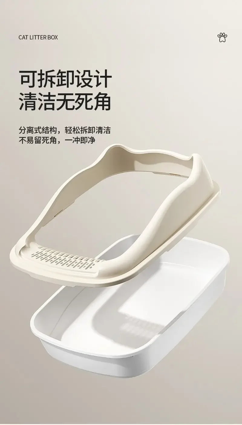 Cat Bedpans Cat Litter Box Pet Sandbox for Kitty Anti-Splash Cats Toilet Pet Sandbox Kitten Tray Bedpan Cleaning Cat Supplies