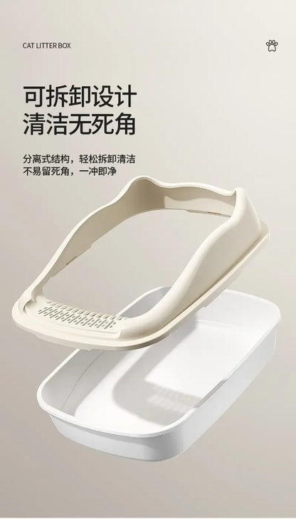 Cat Bedpans Cat Litter Box Pet Sandbox for Kitty Anti-Splash Cats Toilet Pet Sandbox Kitten Tray Bedpan Cleaning Cat Supplies