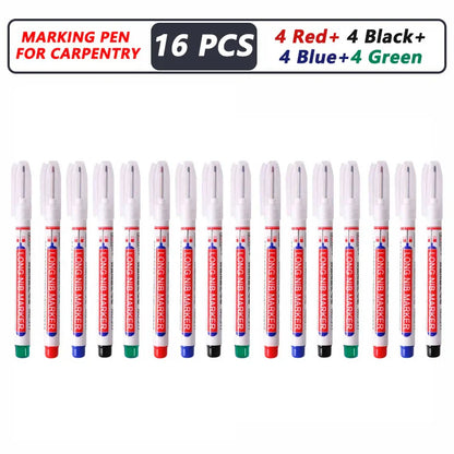 Deep Hole Long Nib Markers for Metal Wood Tile | 8-Pack Waterproof Marking Pens