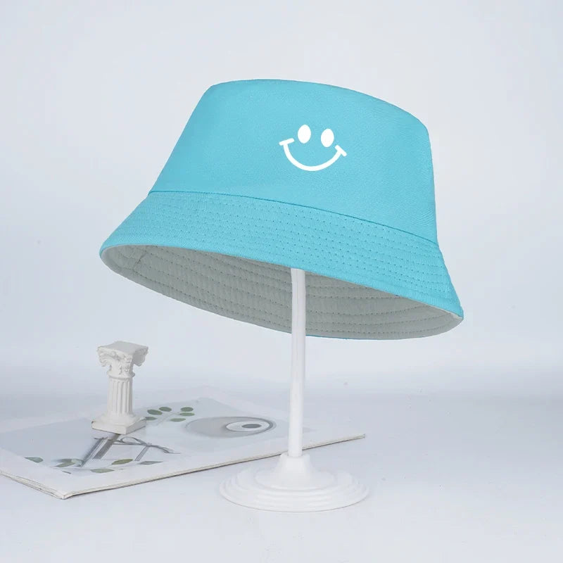 Smiley Face Fisherman Hat for Kids | Cute UV Protective Foldable Sun Hat