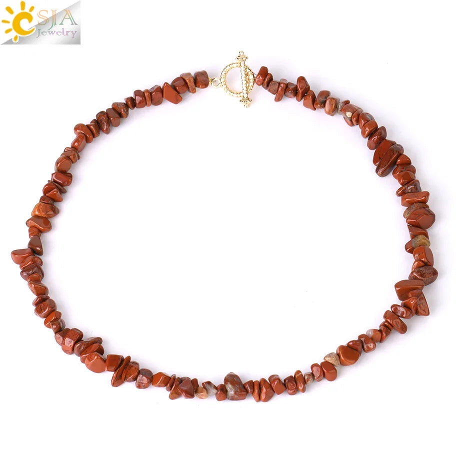 Natural Chip Stone Choker Necklace | Bohemia Crystal Bead Jewelry