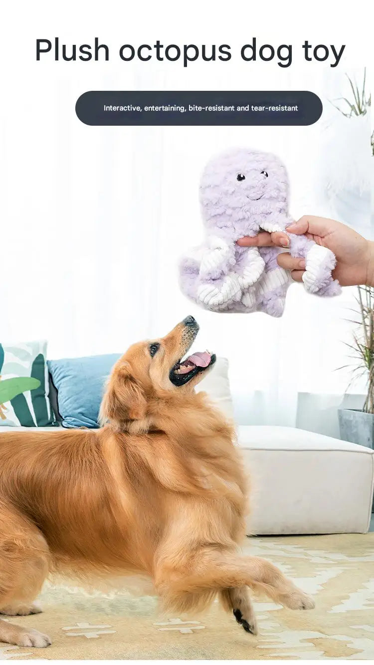 Plush Squeaky Dog Toys for Boredom, Chew Resistant Interactive Puppy Chew Toys for Medium Large Dogs