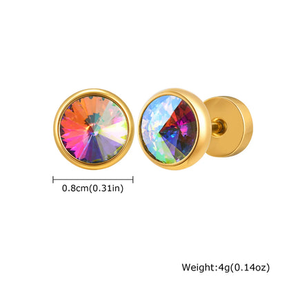 Anti Allergy Round Zircon Stud Earring for Men | AAA CZ Stainless Steel Hip Hop Classic Jewelry