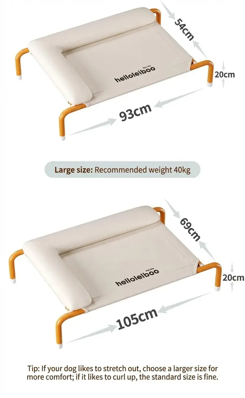 Pet Furniture Mesh Elevated Dog Beds Breathable Removable Raised Dog Bed with Pillow Outside Dog Bed Cat Patio Sunbathing