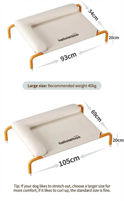 Pet Furniture Mesh Elevated Dog Beds Breathable Removable Raised Dog Bed with Pillow Outside Dog Bed Cat Patio Sunbathing