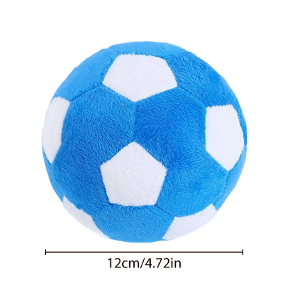 Dog Soccer Ball Toy Soft Chewing Game Plush Soft Squeaky Balls for Dogs for Indoor Outdoor Play Teething Enrichment Puppy Large