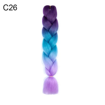 24-Inch Yaki Braids Ombre Jumbo Braiding Hair | Green Synthetic Hair Extensions for DIY Styles