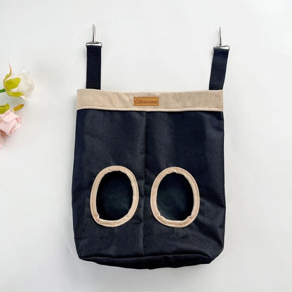 Practical Hanging Rabbit Feed Bag Canvas Eco-Friendly Hay Bag Chew Proof Hay Pouch For Rabbit Dutch Pig
