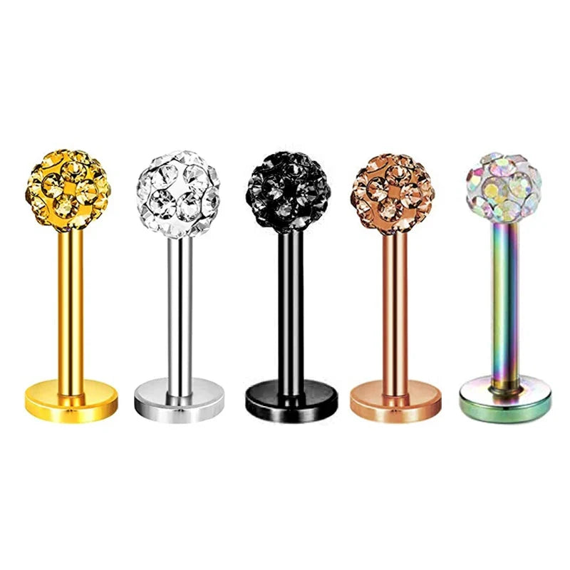 5pcs Mixed Heart Tragus Stud Earring Set | Cartilage Helix Lip Piercing Jewelry