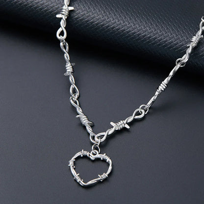 Barbed Wire Choker Necklace | Gothic Punk Thorns Chain for Women