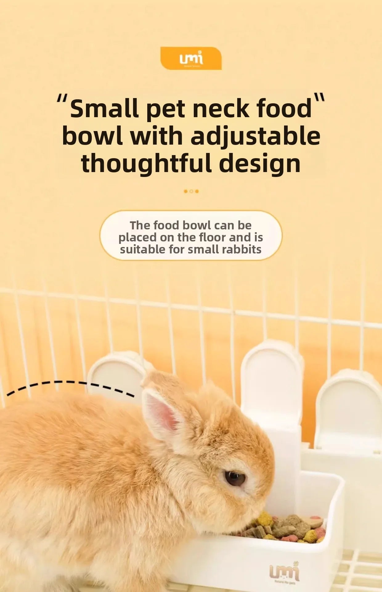 Large-capacity Rabbit Food Bowl with Secure Base Durable and Bite-resistant