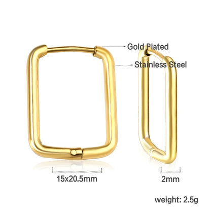 LUXUSTEEL U-Shaped and Geometric Hoop Earrings | Anti-Allergy Stainless Steel Earrings for Women and Men