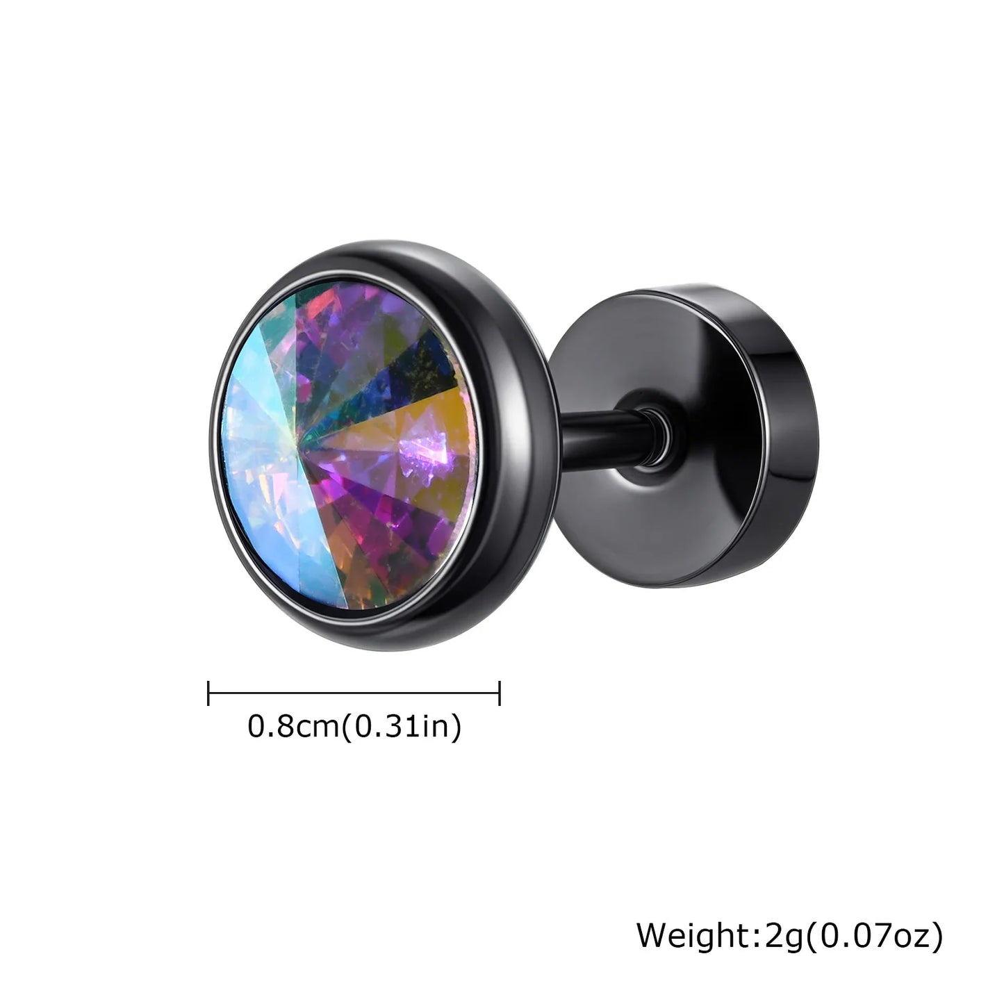 Anti Allergy Round Zircon Stud Earring for Men | AAA CZ Stainless Steel Hip Hop Classic Jewelry