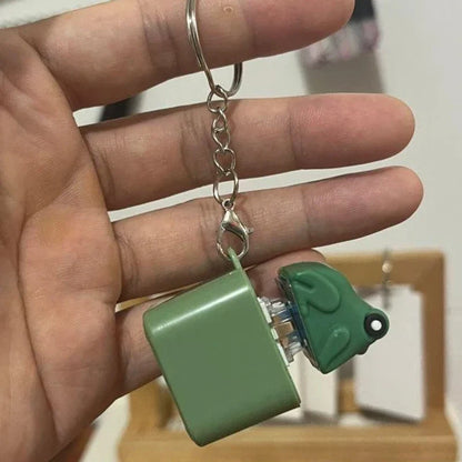 Funny Frog Duck Keychain | Rechargeable Clicker Sound Keyring with LED Light for Stress Relief