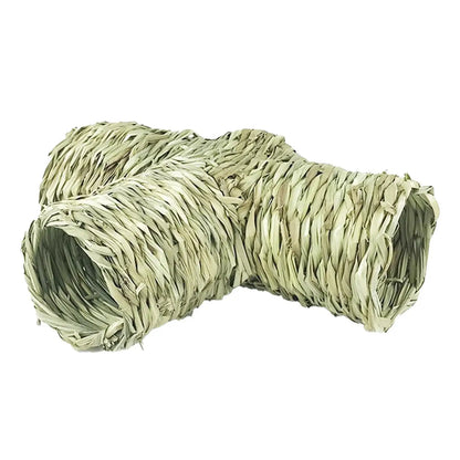 Hamster Grass Tunnel Interactive Toy Cage Chew Toys Rabbit Tunnel Tube Straw