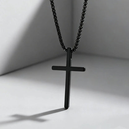 Fashionable Cross Pendant Necklace | Unisex Stainless Steel Box Chain