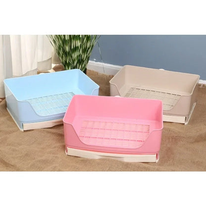 Large Bunny Toilet with Drawer Rabbit Litter Box Grate Potty Pet Bedpan for Hamster Guinea Pig Ferret Adult Pet Toilet Supplies