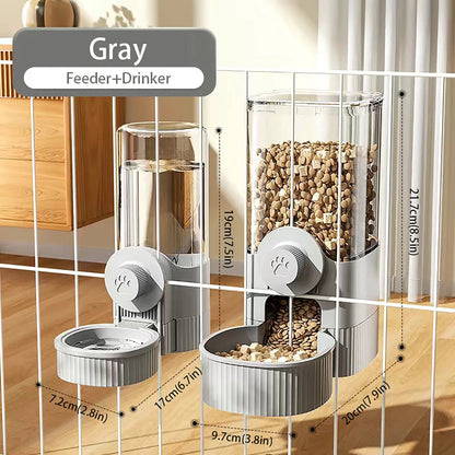1.2L Automatic Pet Feeder Cage Hanging Bowl，Suitable for Small Puppy Cat Rabbit Food Container Dispenser Bowl