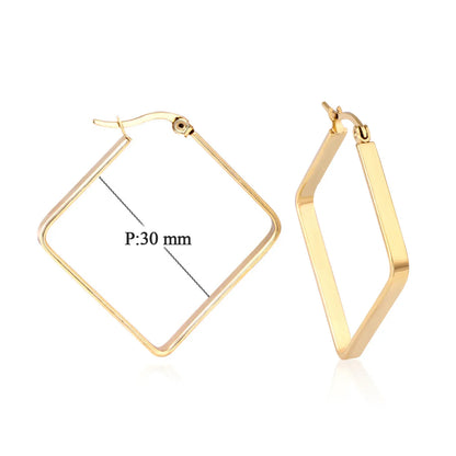 LUXUSTEEL Stainless Steel Hoop Earrings | Simple Geometric Shapes for Women