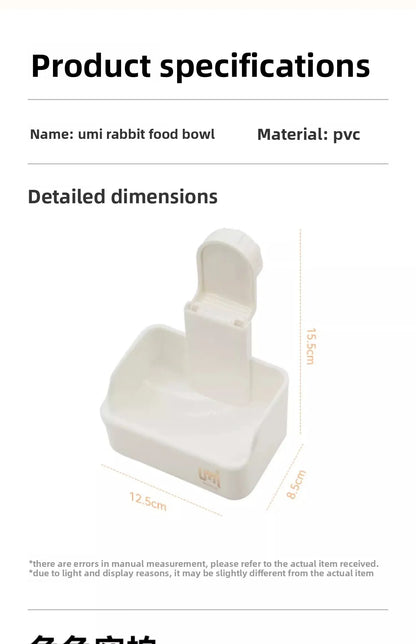 Large-capacity Rabbit Food Bowl with Secure Base Durable and Bite-resistant