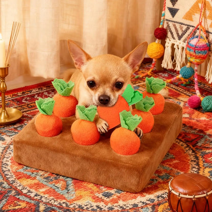 Dog Toys Snuffle Mat for Pet Plush Carrot Toy Mat Innovative Soft Plush Vegetable Field Pull Plush Carrot Dog Interactive Toys