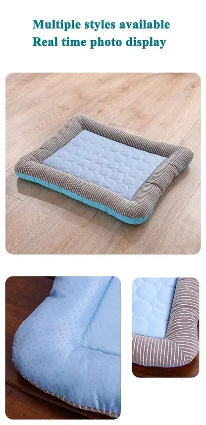 Cooling Pet Bed For Dogs Cats Ice Silk Material Cool Mat Soft Pet Blanket for Summer Sleeping Breathable Cat Sofa Supplies