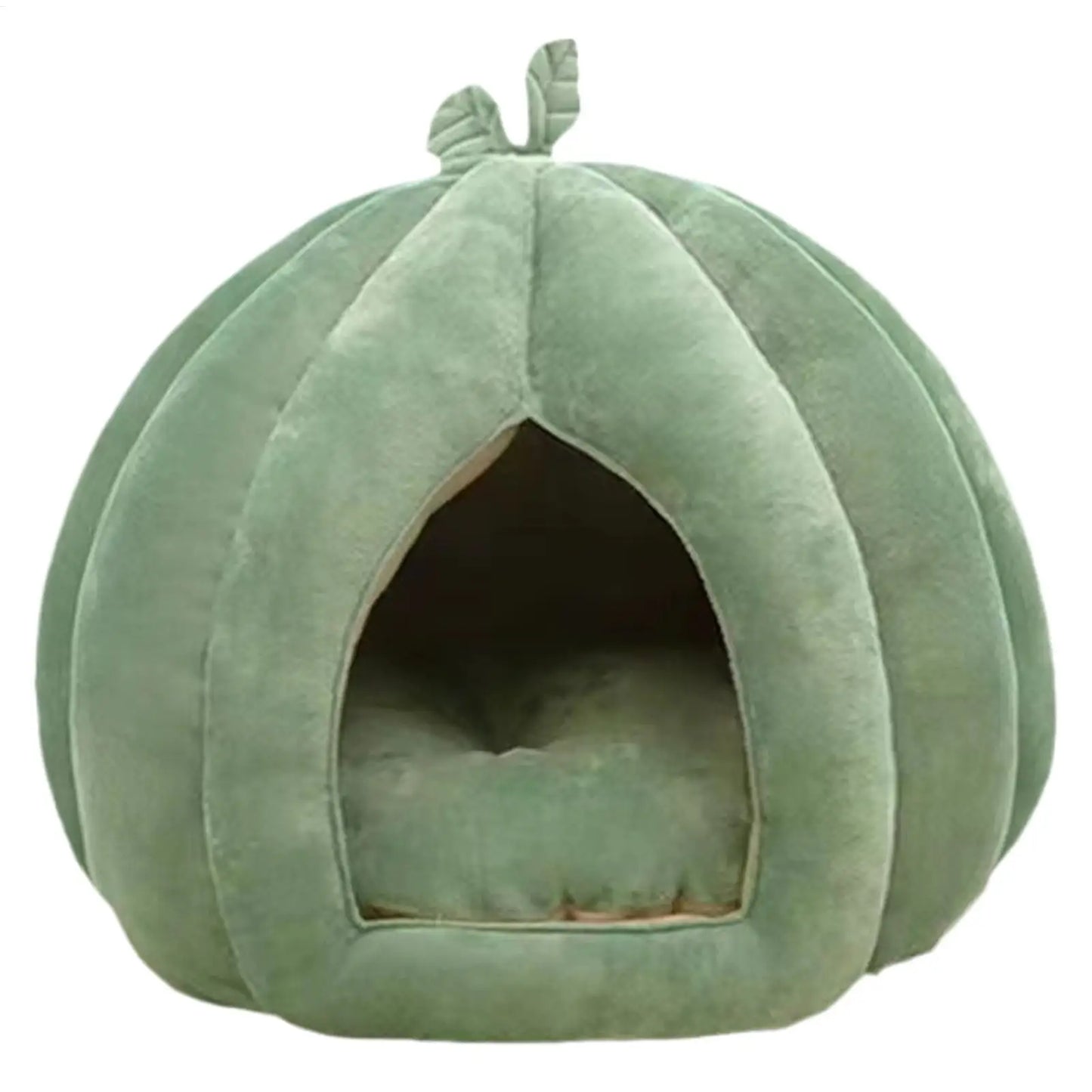 Halloween Thickened Pet Bed Enclosed Cat Nest Warm Cat Bed Pumpkin Shape Pet Sleeping House For Cats Washable Cat Sleeping Bed