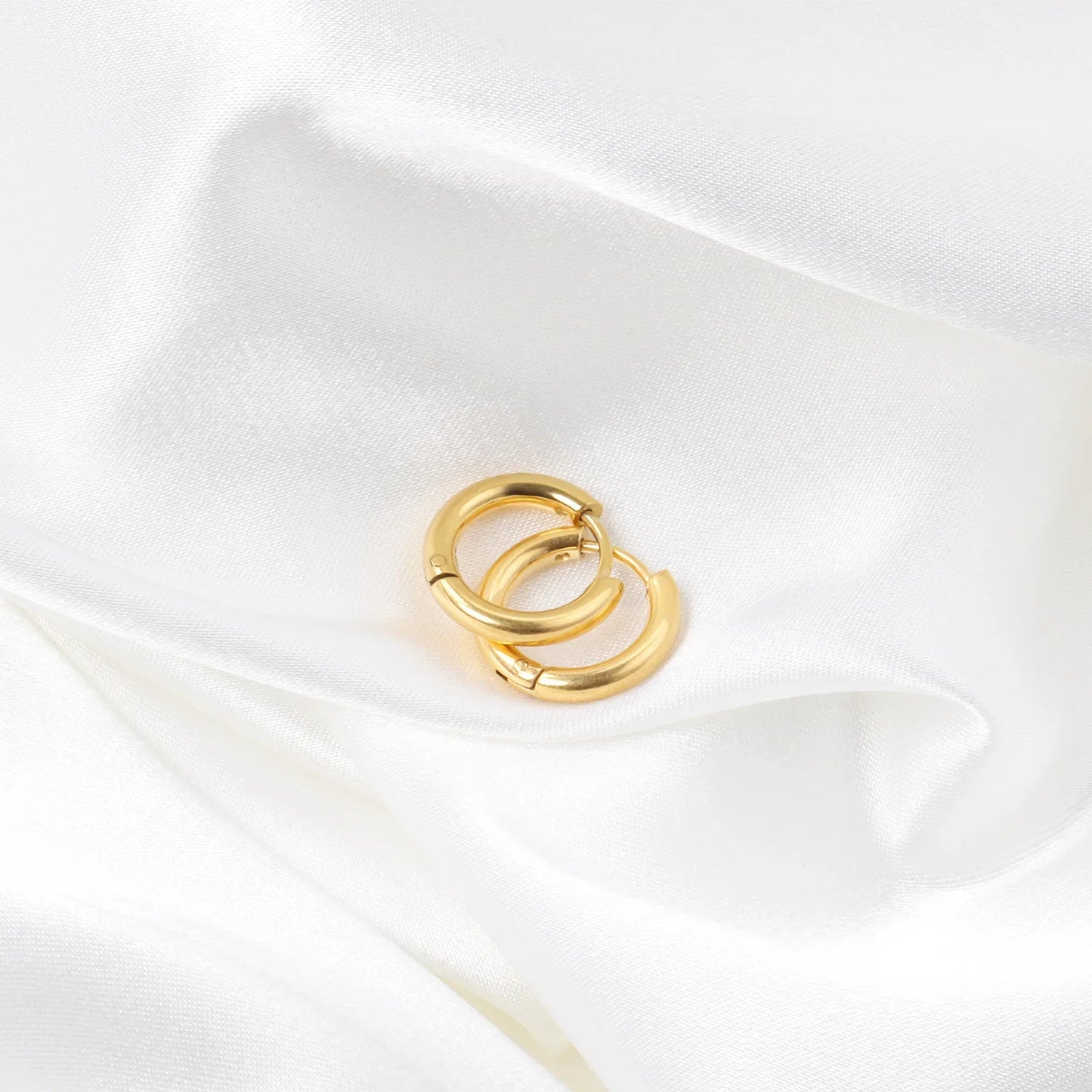 LUXUSTEEL Stainless Steel Hoop Earrings | Simple Geometric Shapes for Women