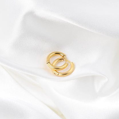 LUXUSTEEL Stainless Steel Hoop Earrings | Simple Geometric Shapes for Women