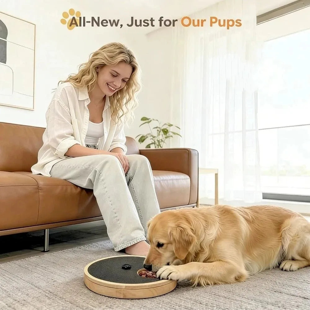 Rotating Dog Scratching Board Round Non-Slip Dog Nail Grinding Pad Wear-resistant with Treat Box Pet Slow Feeding Plate for Dogs