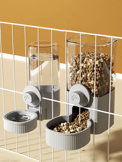 1.2L Automatic Pet Feeder Cage Hanging Bowl，Suitable for Small Puppy Cat Rabbit Food Container Dispenser Bowl