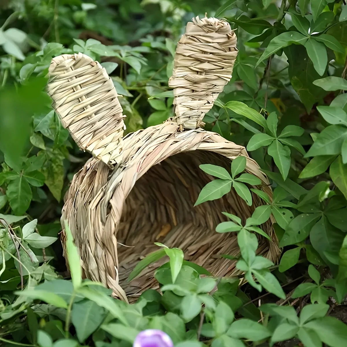 Rabbit Straw Nest Hut Toy Comfortable Straw Woven Hay Bed Warm Hut for Bunny Little Animals Ferret Hamster