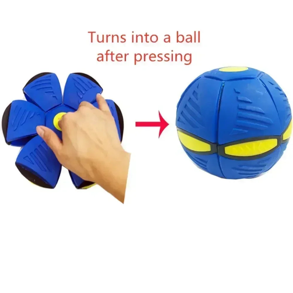 Dog Toys Outdoor Fun Toys Boy Girls Flying Saucer Ball Magic Deformation UFO with NO Led Light Flying Toys Decompression Gift