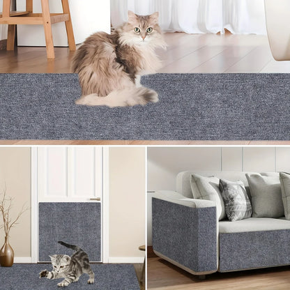 40x300cm Cat Scratcher Sofa Protector Cats Scratcher Pad Board Protection Trimmable Self-adhesive Carpet DIY Cat Scratch Mat