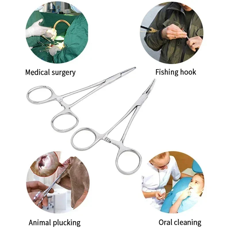 Stainless Steel Hemostatic Forceps | Multi-Purpose Surgical Clips and Mosquito Pliers