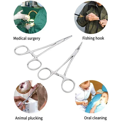 Stainless Steel Hemostatic Forceps | Multi-Purpose Surgical Clips and Mosquito Pliers