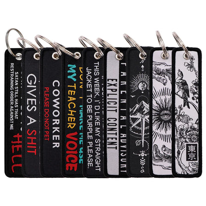 Embroidered Quote Key Fob | Personalized Gift Keyring