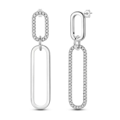 925 Sterling Silver Hoop Earrings with Zircon | Classic U-Shaped Women Jewelry