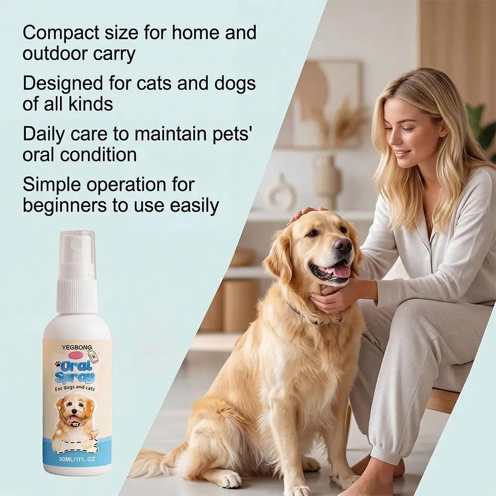 Pet Oral Hygiene Spray,Teeth Cleaning Spray & Breath Freshener, Helps Reduce Plaque and Tartar, Support Healthy Gums for Pets