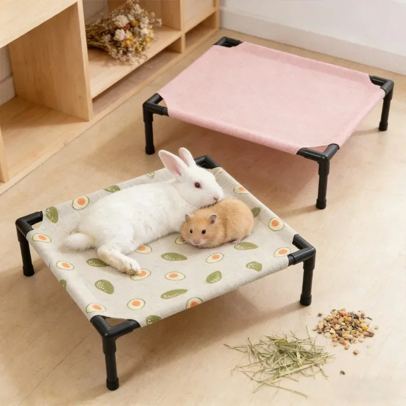 1PC Elevated Pet Bed Raised Small Animal Bed Breathable Washable Cooling Sleep Mat for Rabbit Hamster Cat Puppy Indoor Bed House