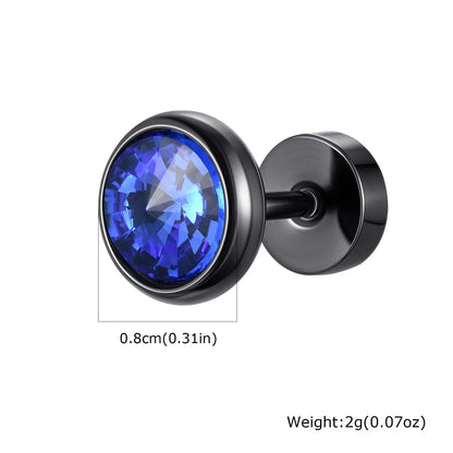Anti Allergy Round Zircon Stud Earring for Men | AAA CZ Stainless Steel Hip Hop Classic Jewelry